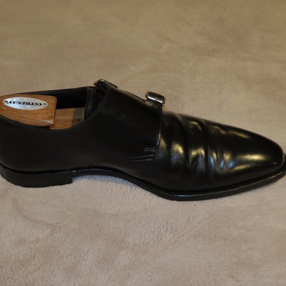 Crockett & Jones Seymour2 Black Calf Leather Double Monk Strap Loafer 9E - Picture 5 of 9